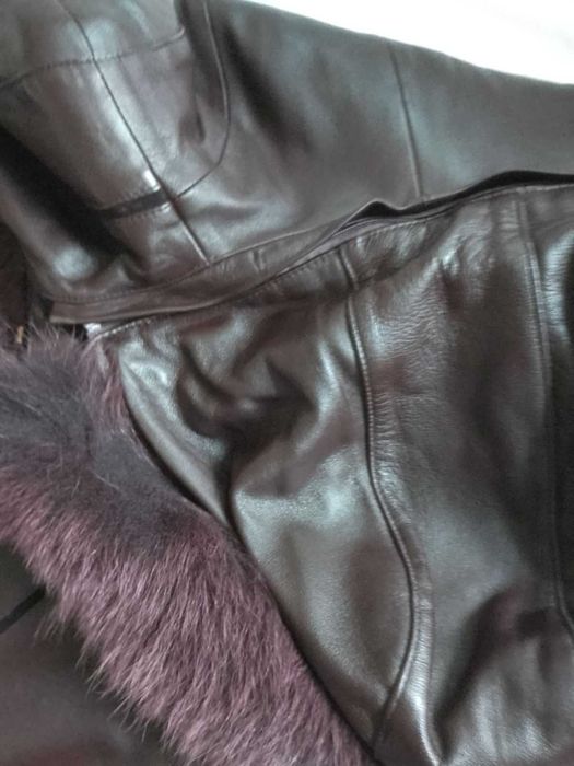 Дамско палто ЕСТЕСТВЕНА кожа и косъм НОВО турско