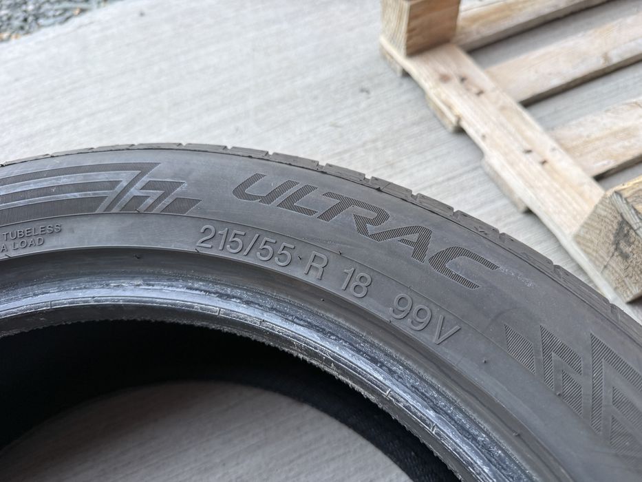 2бр. ОТЛИЧНИ Летни Гуми С Борд 215/55R/18 -VREDESTEIN- DOT:0824- 6.7мм.