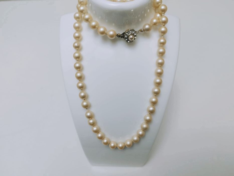 Vechi colier lant perle sticla cu o inchizatoare deosebita, copii