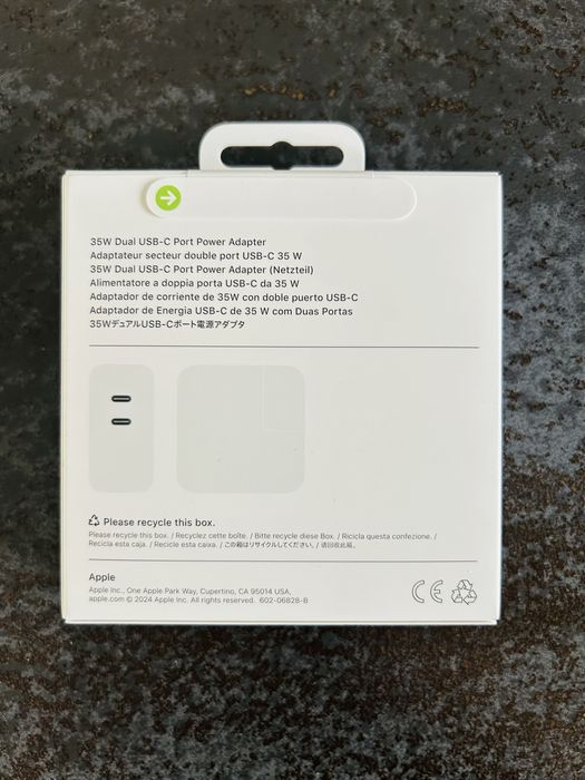 Apple Dual USB-C Port 35W (чисто ново)