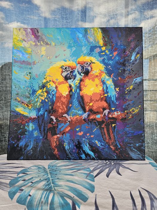 Картина от камъчета и акрилни бои