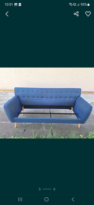 Canapea FIXA cu 3 locuri, tapițerie textilă, 172x70x82 cm