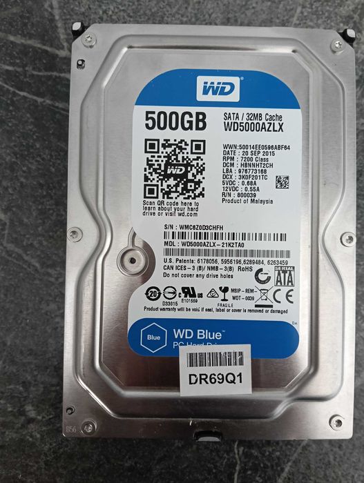 HDD 3.5" Western Digital de 500Gb, 100% sanatate