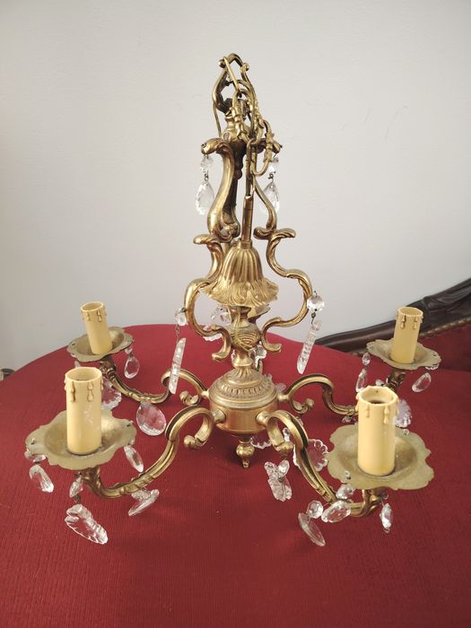 Superb candelabru antic in stilul francez Louis cu 5 brațe din bronz m