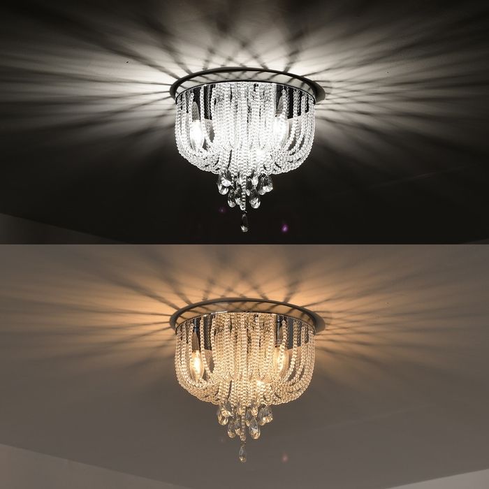 Нови плафони с кристали - 3 бр сребърно & 1 бр златно