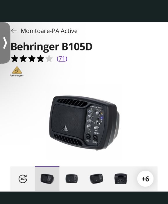 Vand Boxa activă: Behringer B105D