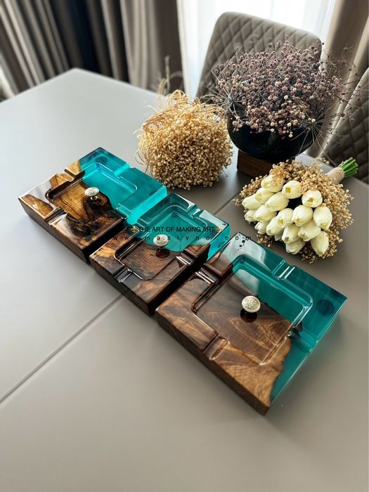 Пепелник за пури и цигари от Уникален Американски Орех | Подарък