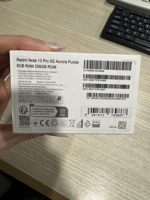 Xiaomi Redmi Note 13 Pro 5G, 256GB, 8GB RAM, Purple, NOU/Sigilat!