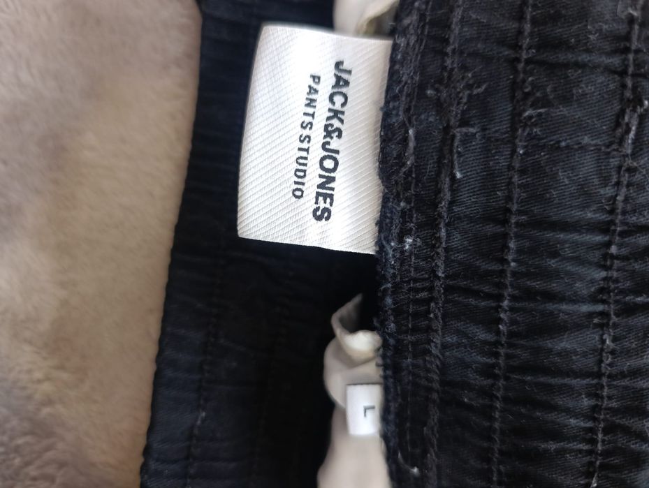 Jack & Jones Relaxed Fit Pantaloni cargo de material (Black) (Negru)