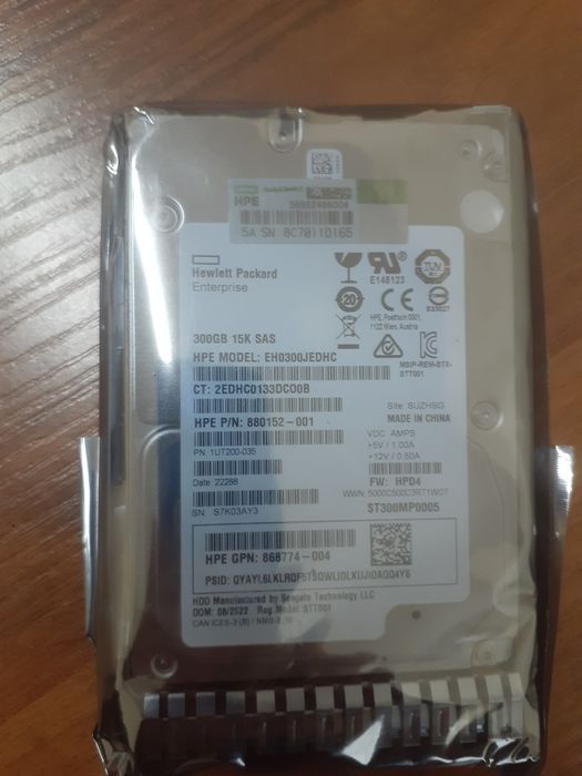 Продам новые жесткие диски. МОДЕЛЬ-EH0300JEDHC. БРЕНД-HPE. ТИП- HDD.