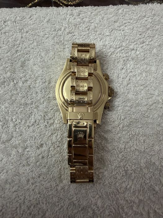 De Vanzare Ceasuri de Aur 14K Daytona Negru cu Diamante Galben Full Gold 114/115 Grame