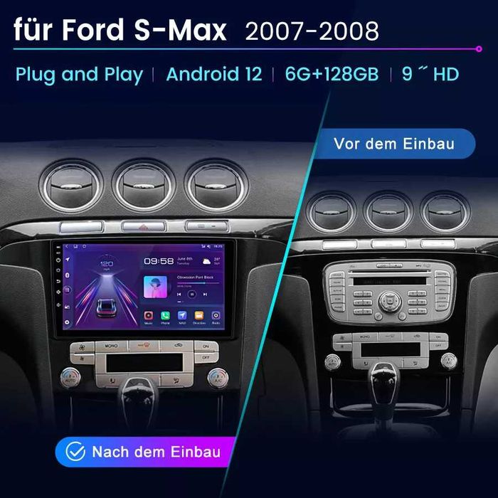 Мултимедия за Ford S Max S-MAX  двоен дин навигация Android 2DIN плеър