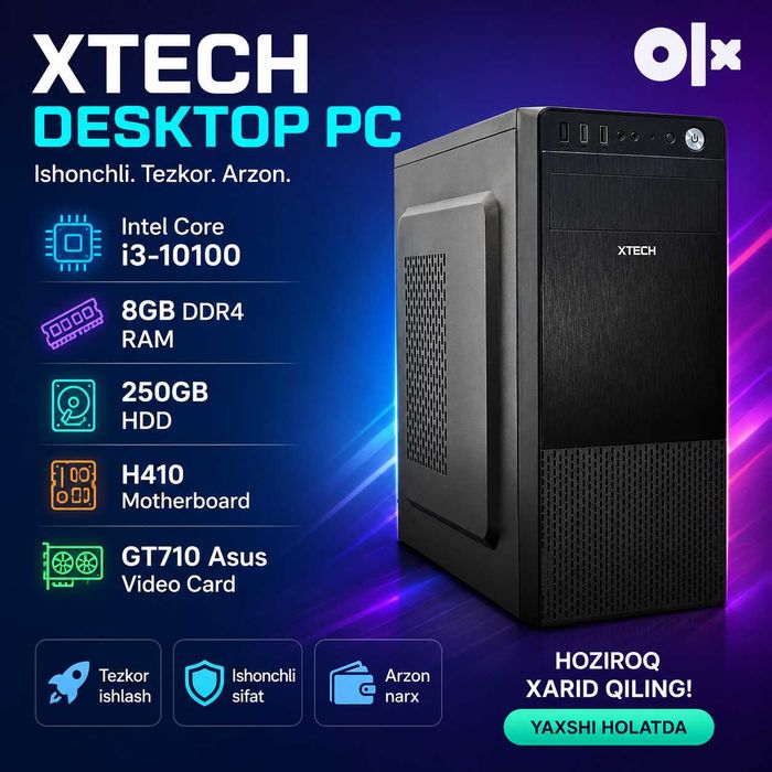 Komp sotiladi Asus Prime 410 i3 10 pokolenie 8gb ozu 250gb hdd