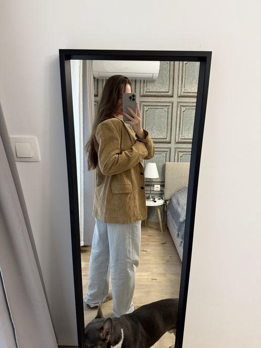 Сако яке от естествена кожа Zara p.M