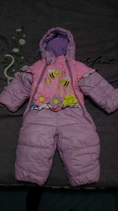 комбинезон (комбез) зимний для девочки от 1 до  2 лет