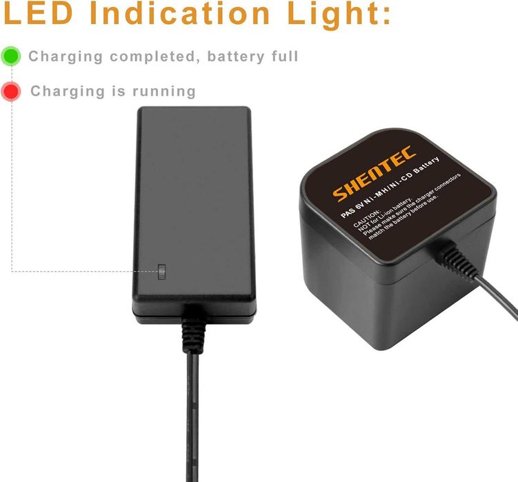 Shentec Комплект заядно с 2 батерии 3.5ah 6v за Paslode 404717