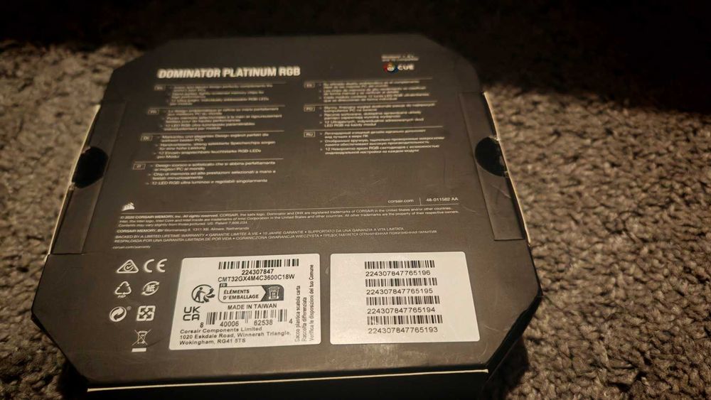 Рам памет Corsair Dominator White RGB 4x8GB 32GB DDR4 3600Mhz