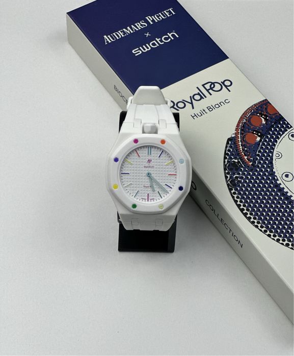 Ceas AP X Swatch Royal Pop “Huit Blanc”