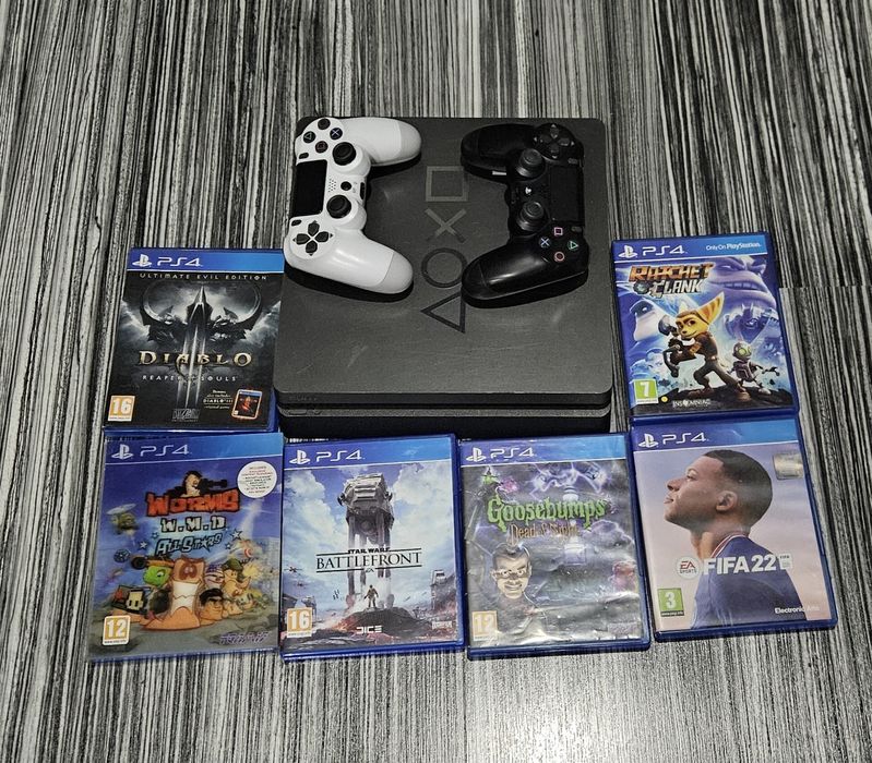 Consola sony ps 4 slim+6 jocuri originale