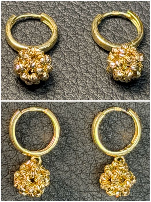 Златни обеци  топчетаЧИСТО НОВИ 14 карата 585 zlatni obeci zlaten gold
