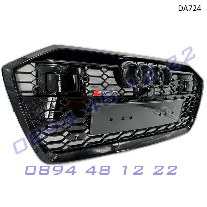 Предна RS решетка Audi A6 C8 RS6 19-23 ACC черна грил ауди а6 ц8 броня