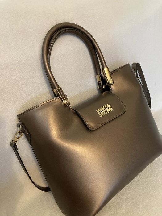 Geanta dama din piele Pretta, maro