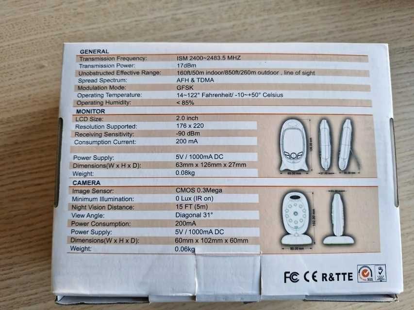 Бебефон с камера за наблюдение на бебе , Бейби Камера с дисплей