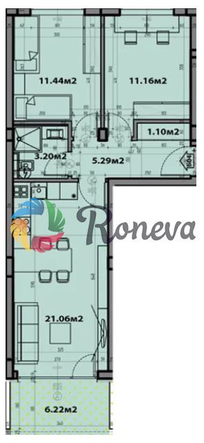 Тристаен апартамент с веранда кв. Виница