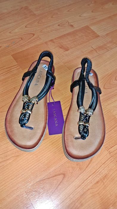 Lascana сандали нови, черни, номер 37