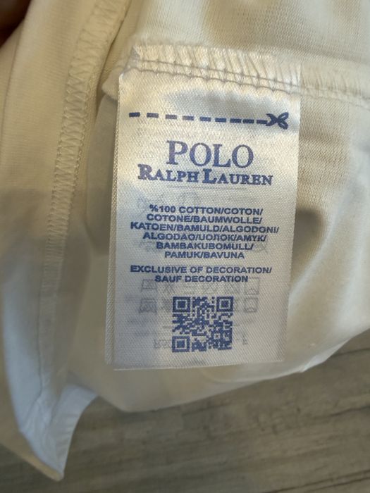 Tricou alb Polo Ralph Lauren, masura M, logo brodat pe partea din fata, bumbac 100%
