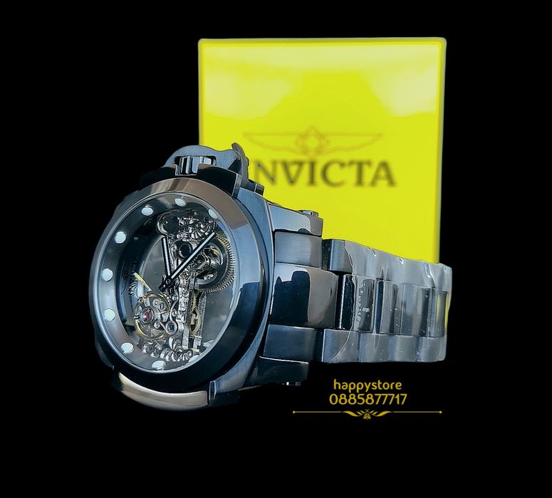 INVICTA Coalition Forces Black Skeleton full metal 56 mm, часовник нов