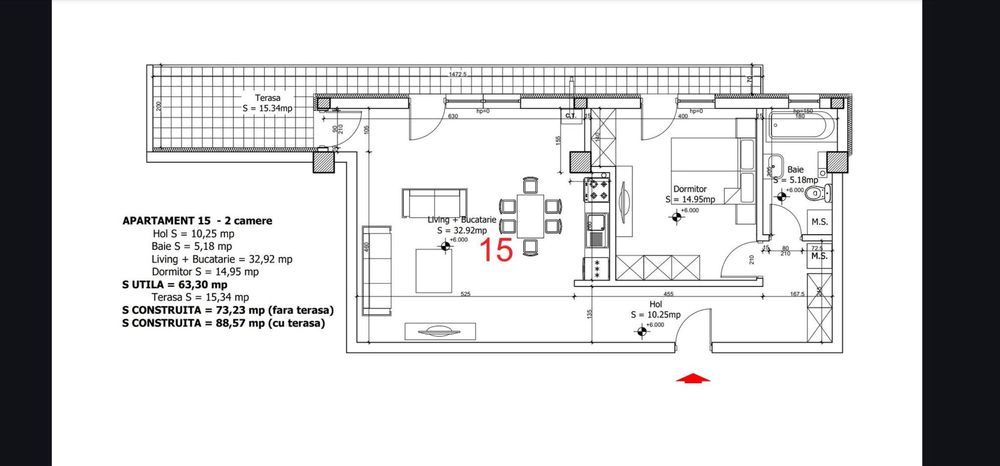 Apartament 2 camere Otopeni, 2 locuri de parcare