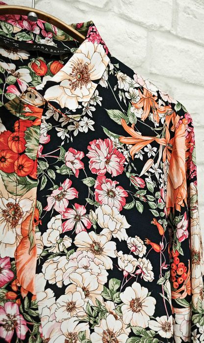 ZARA Флорална дамска риза на цветя размер L