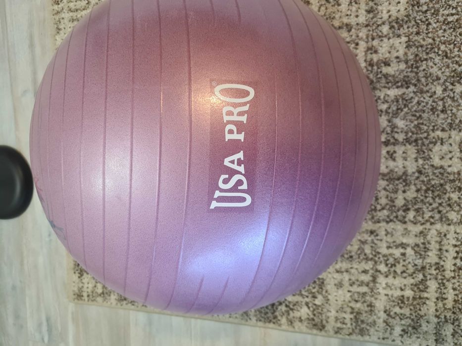 Minge Fitness / Pilates USA PRO – Roz Metalizat, 65cm