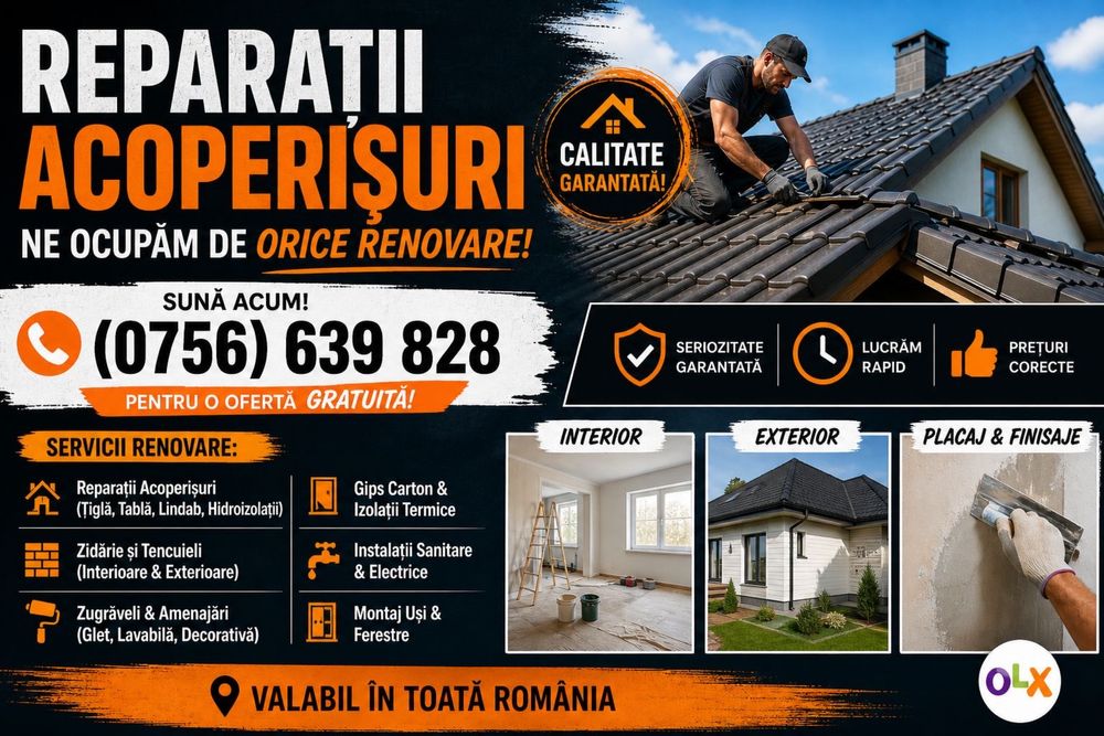 Acoperiș sigur pentru casa ta – renovări complete și durabile