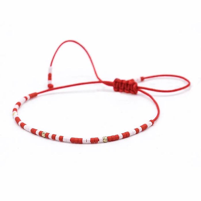 Bratara aur 14K cu miyuki snur rosu - noua - 99 Ron