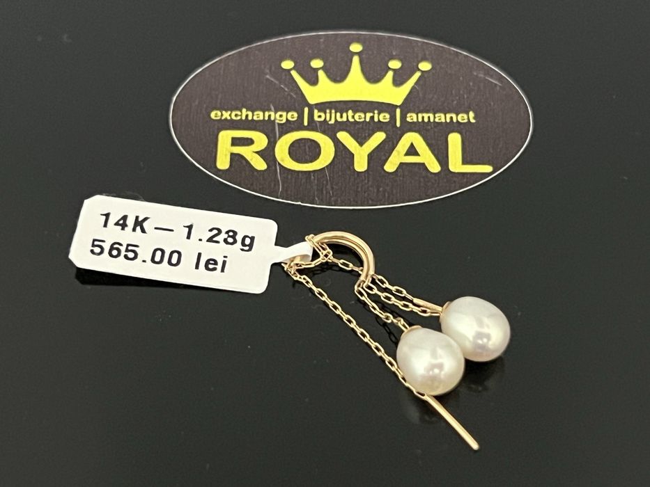 Bijuteria Royal CB : Cercei dama aur 14K  1,23 grame