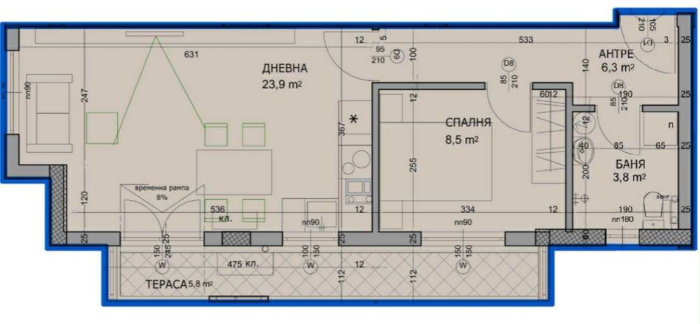 Продава се Двустаен апартамент в Пловдив, Христо Смирненски - 76 кв.м за 1791 €/кв.м - Снимка #3