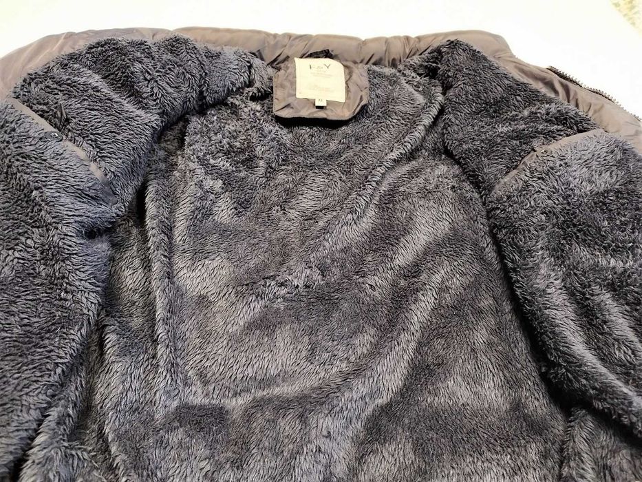 Мъжко пухкаво зимно яке с качулка, размер XL