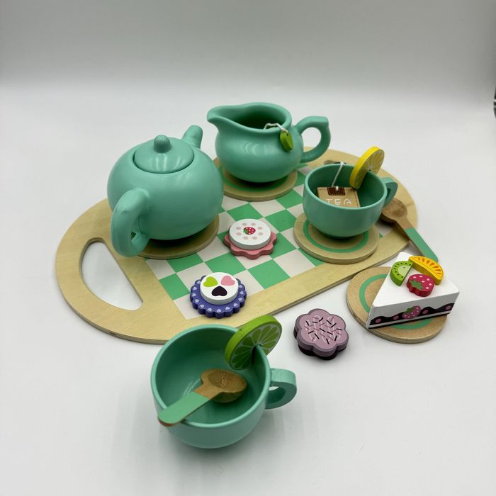 Игрушечный деревянный чайный сервиз детский
