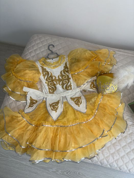 Детское казахское платье для танцев с головным убором