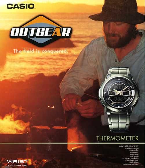 Часовник Casio Outgear AQF-101WD-1BV , Термометър
