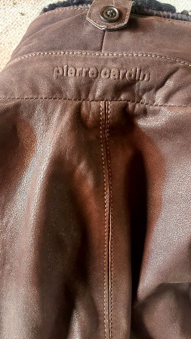 Кожено палто pierre cardin