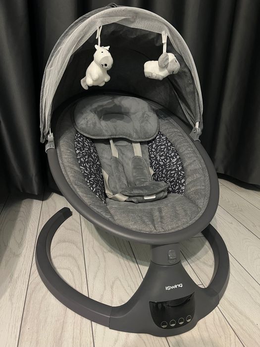 Електрическа бебешка люлка в сив цвят, 0-6 мес./до 9 кг.