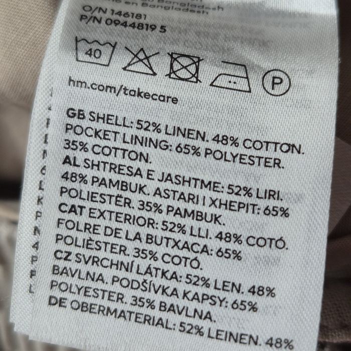 Pantaloni relax fit din In si bumbac