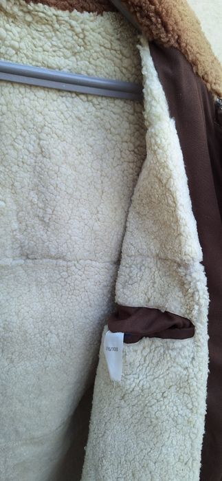 Мъжка зимна ретро шуба от соц време с подплата агнешка кожа ХL