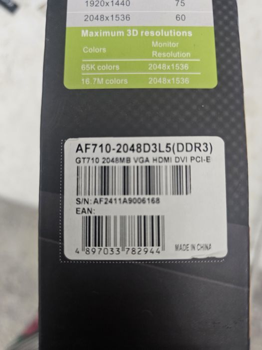 Продам Видеокарту Afox GT710 2Gb
