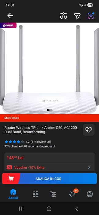 router Wi-Fi tp-link archer C50 AC1200