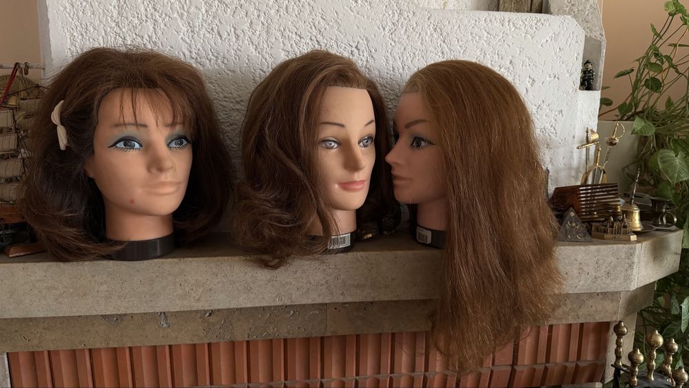 Тренировачни глави с естествени коси