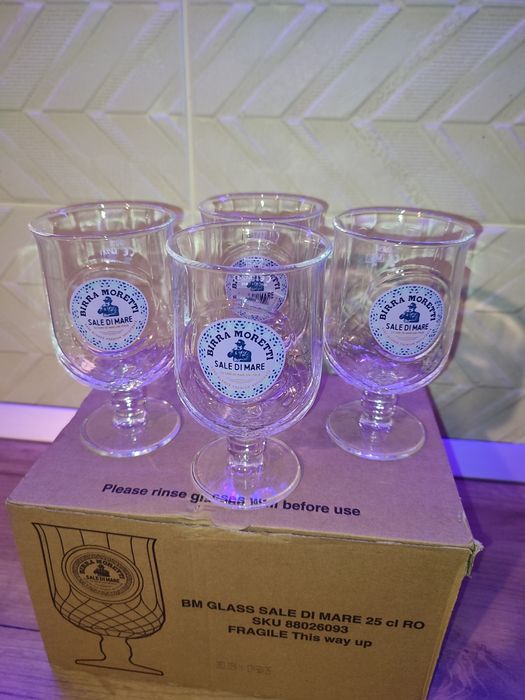 Set Nou patru pahare Birra Moretti Sale di mare